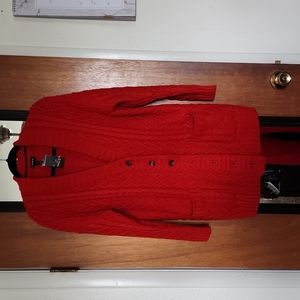 Cable Boyfriend Cardigan V-neck Sweater